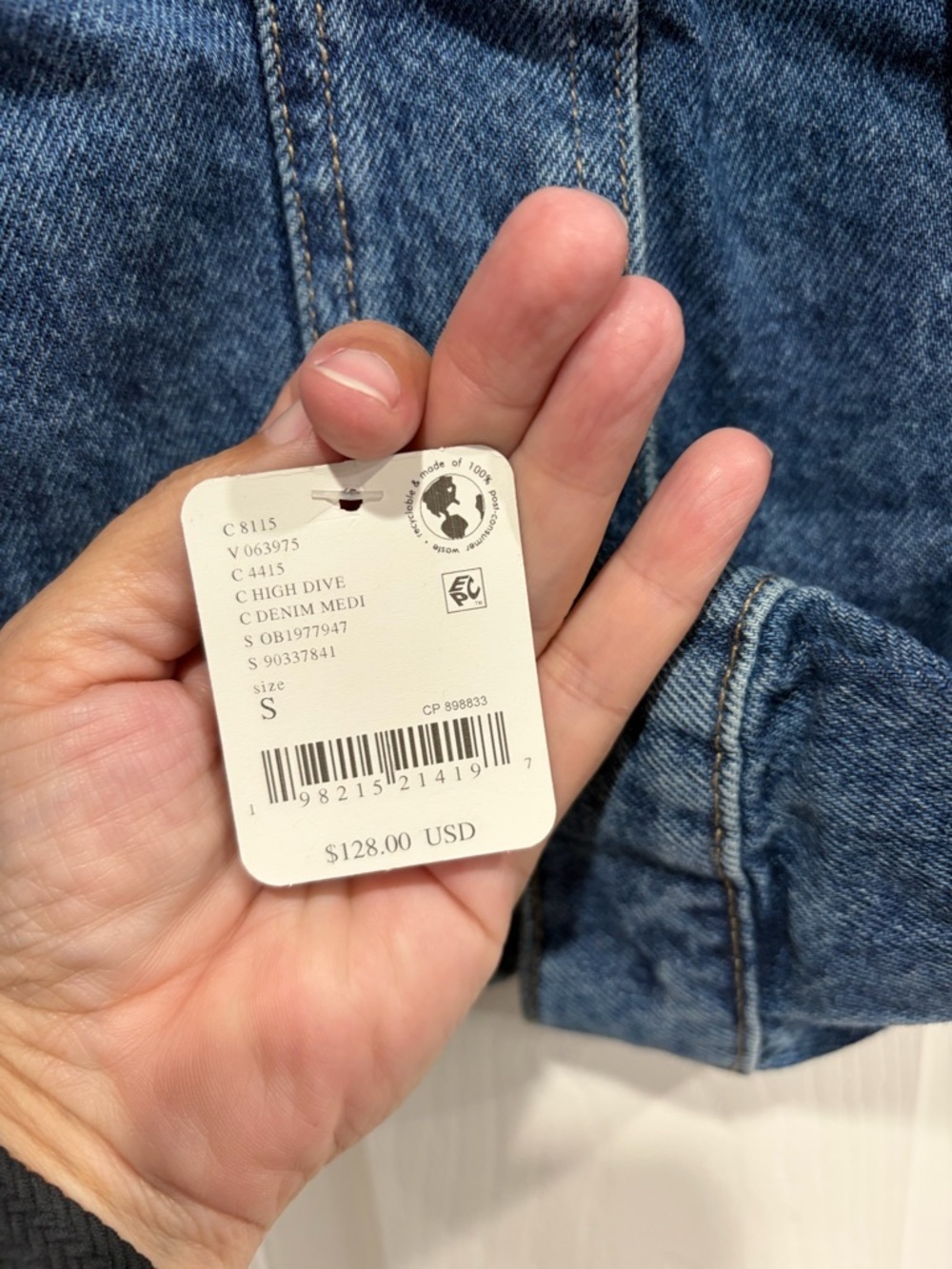 Free People Women's Small We the Free Jade Denim Jean Jacket NWT Pockets - Picture 5 of 10